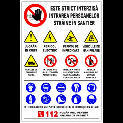 Panou este strict interzisa intrarea persoanelor straine in santier